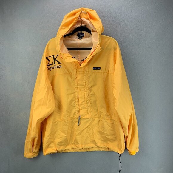 VTG Patagonia Jacket Womens Large Yellow Pneumatic Pullover Sigma Kappa Sorority - Picture 1 of 16